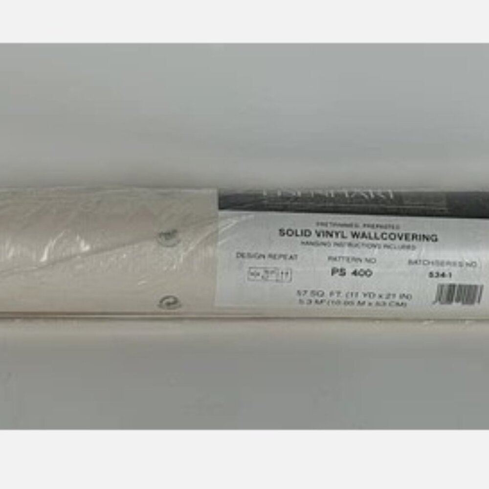 Vtg Eisenhart Wall Covering Paper Ivory Damask Floral 1 Double Roll 57 Sq Ft